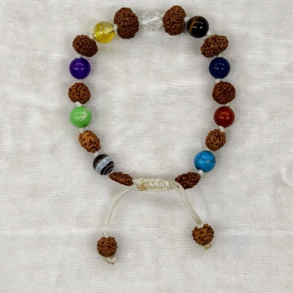 7 Chakra Rudraksha Bracelet | 1 to 10 Mukhi | Navagraha Health & Wealth Bracelet | Adjustable